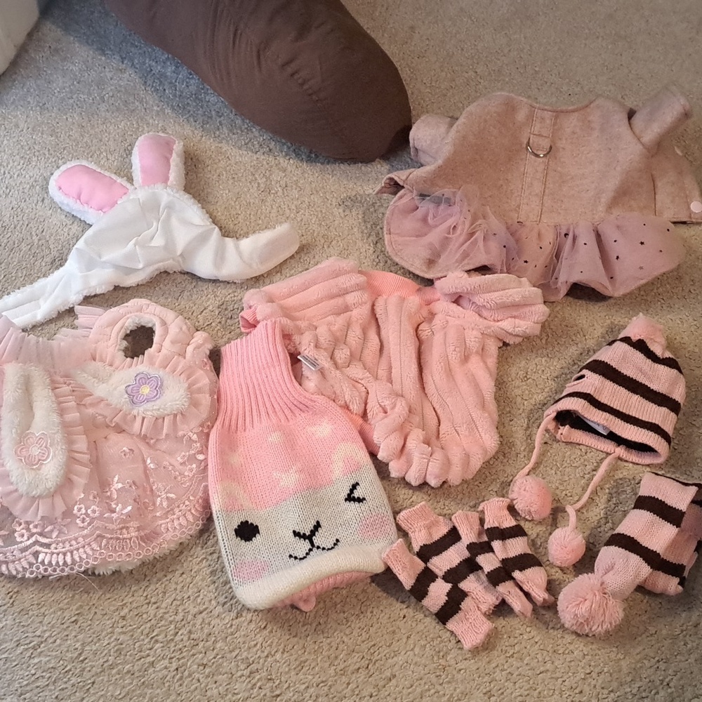 Perfectly pink winter clothes for small pups